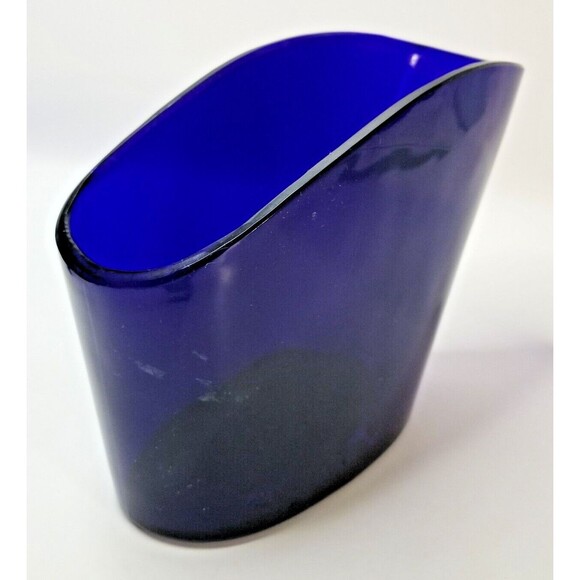 Vintage Hand Blown Art Glass Cobalt Blue Heavy Thick - Picture 2 of 9